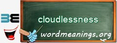 WordMeaning blackboard for cloudlessness